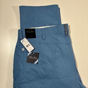 NEW Brooks Brothers Performance Series Pants 42x32 Blue 5-Pocket Stretch Chino